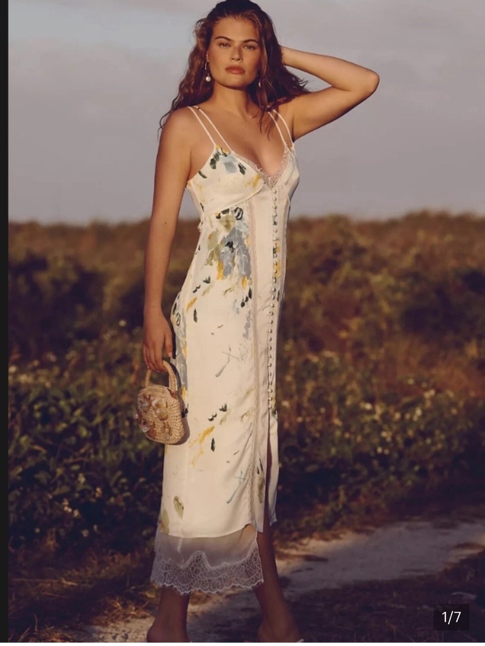 Anthropologie Lace Button-Front Slip Dress size 0